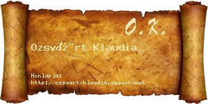 Ozsvárt Klaudia névjegykártya